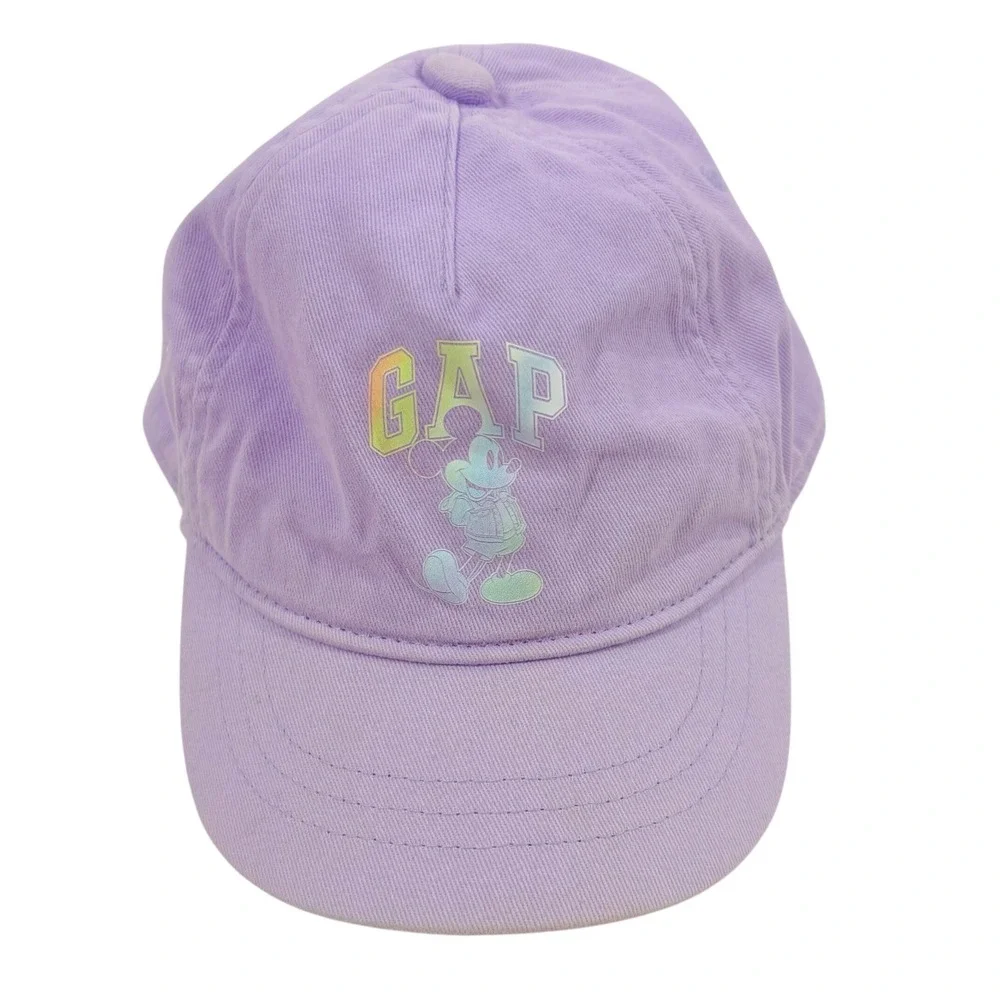 Gap Baseball Cap Baby S/M Purple Disney Mickey Mouse Rainbow Logo Hat